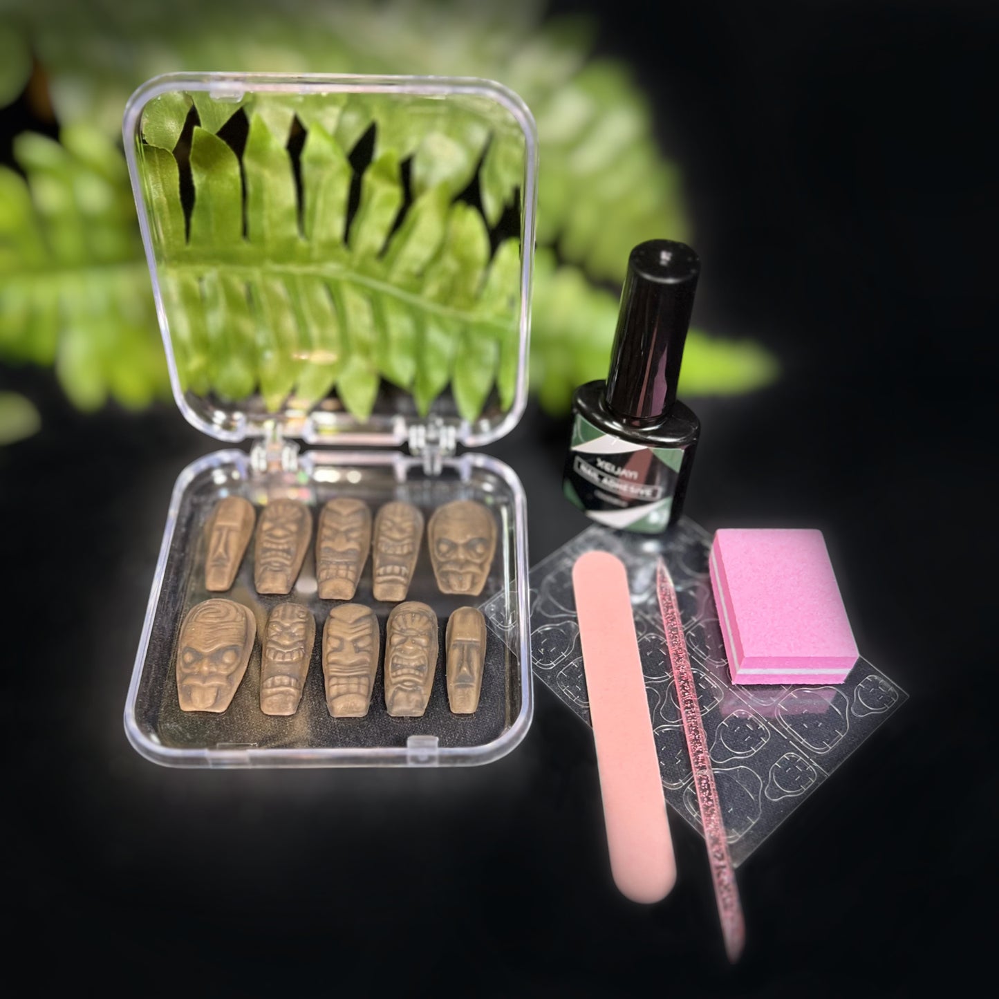 PRESS ON TIKI TOTEM NAILS