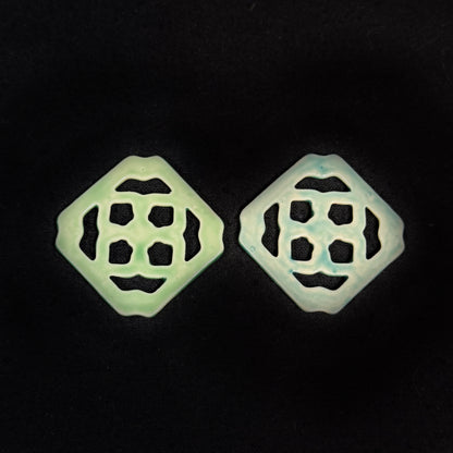 Jade Breezeway Tile Earrings | Glazed Tile-Look Resin