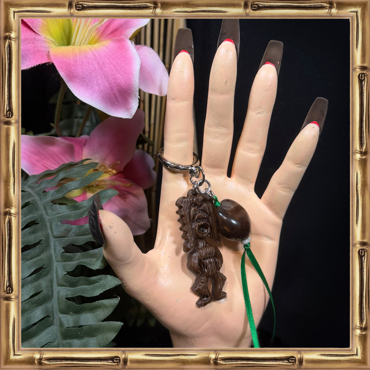 Ku God Bag Charm or Keychain | Wood-Look Resin