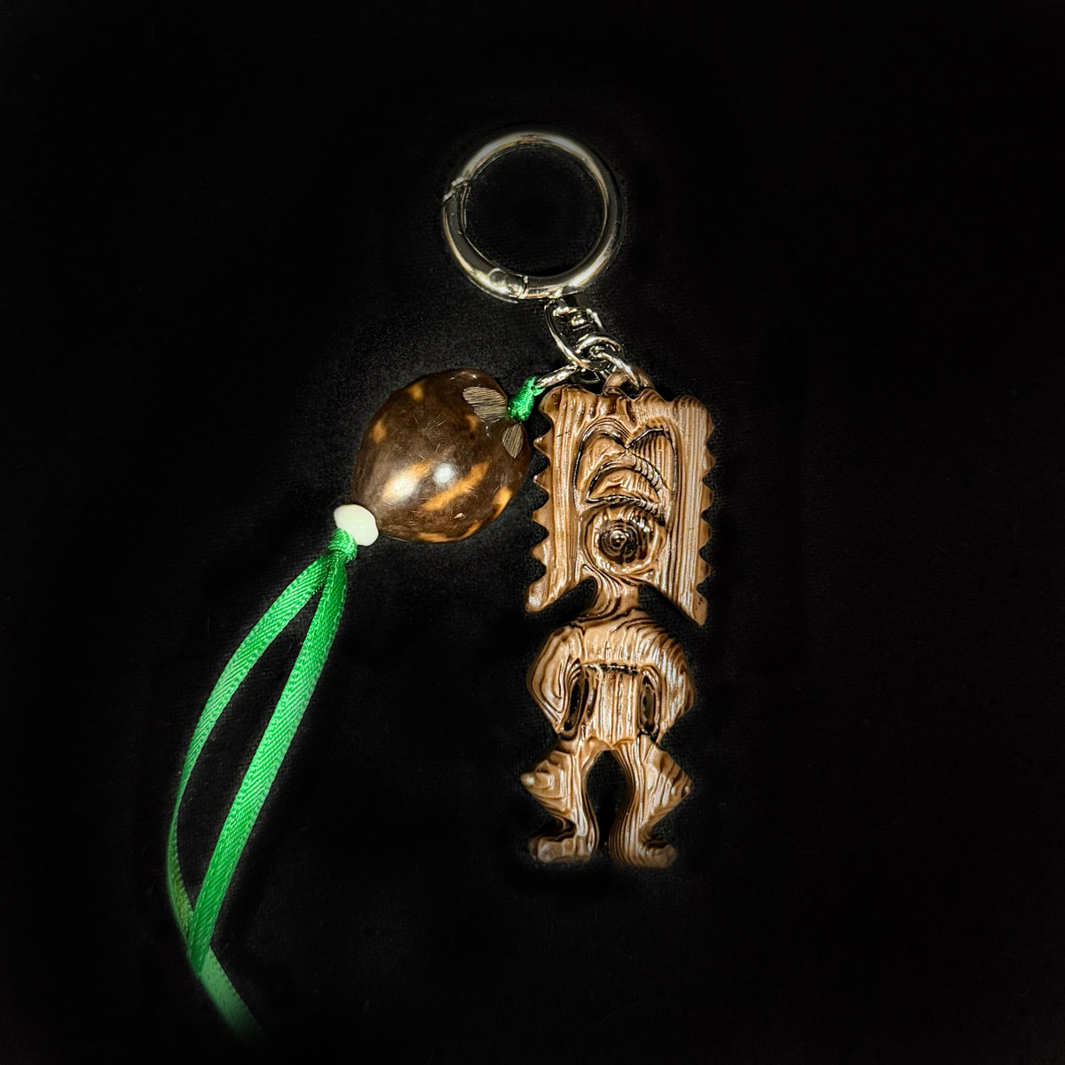 Ku God Bag Charm or Keychain | Wood-Look Resin