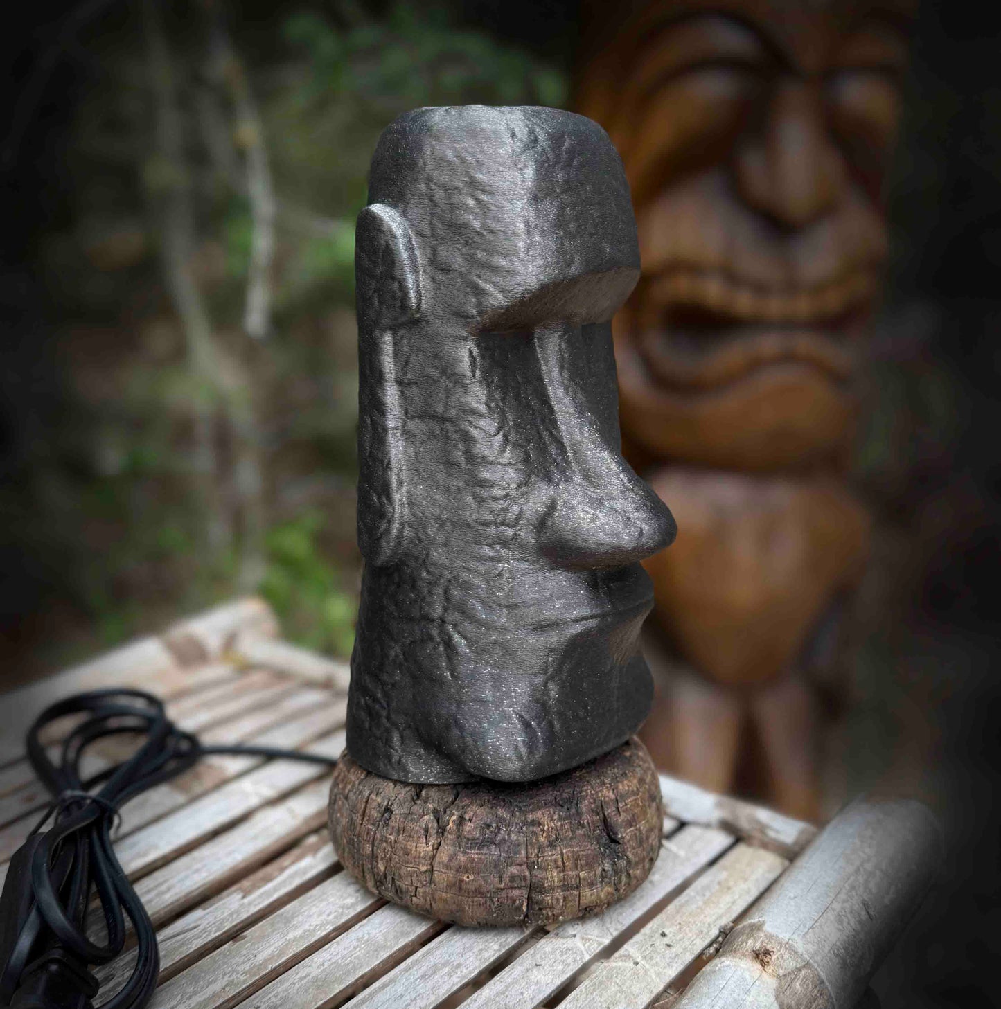 Moai Table Lamp On Cork Float