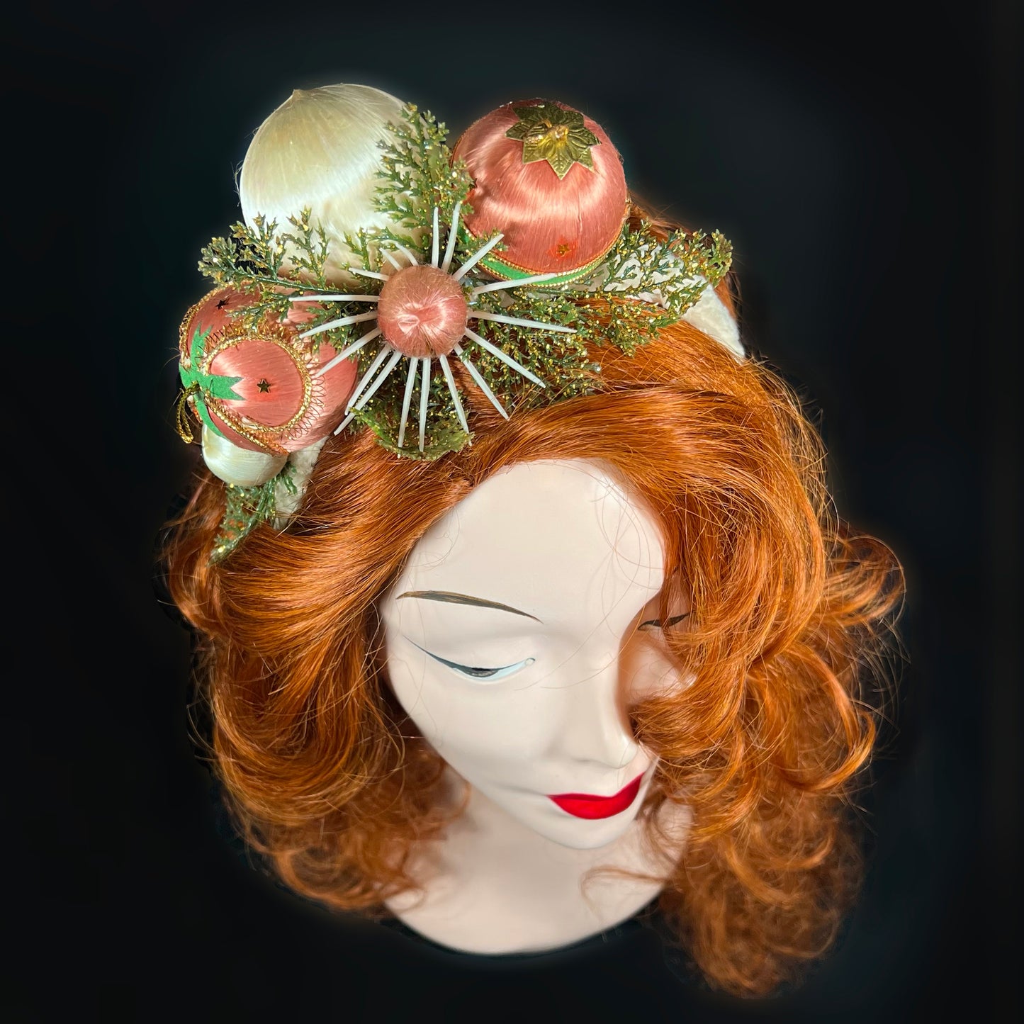 WINTER BAUBLES WONDERLAND - vintage satin baubles hairband