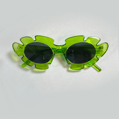 monstera leaf sunglasses Monstera Shades -sunglasses with green monstera leaf frame – TIKI66
