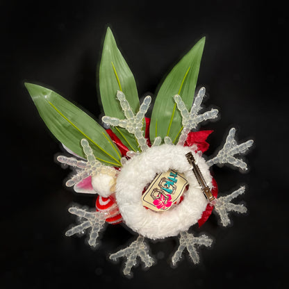 LILY POINSETTIA SNOWFLAKE -TIKI CHRISTMAS FASCINATOR