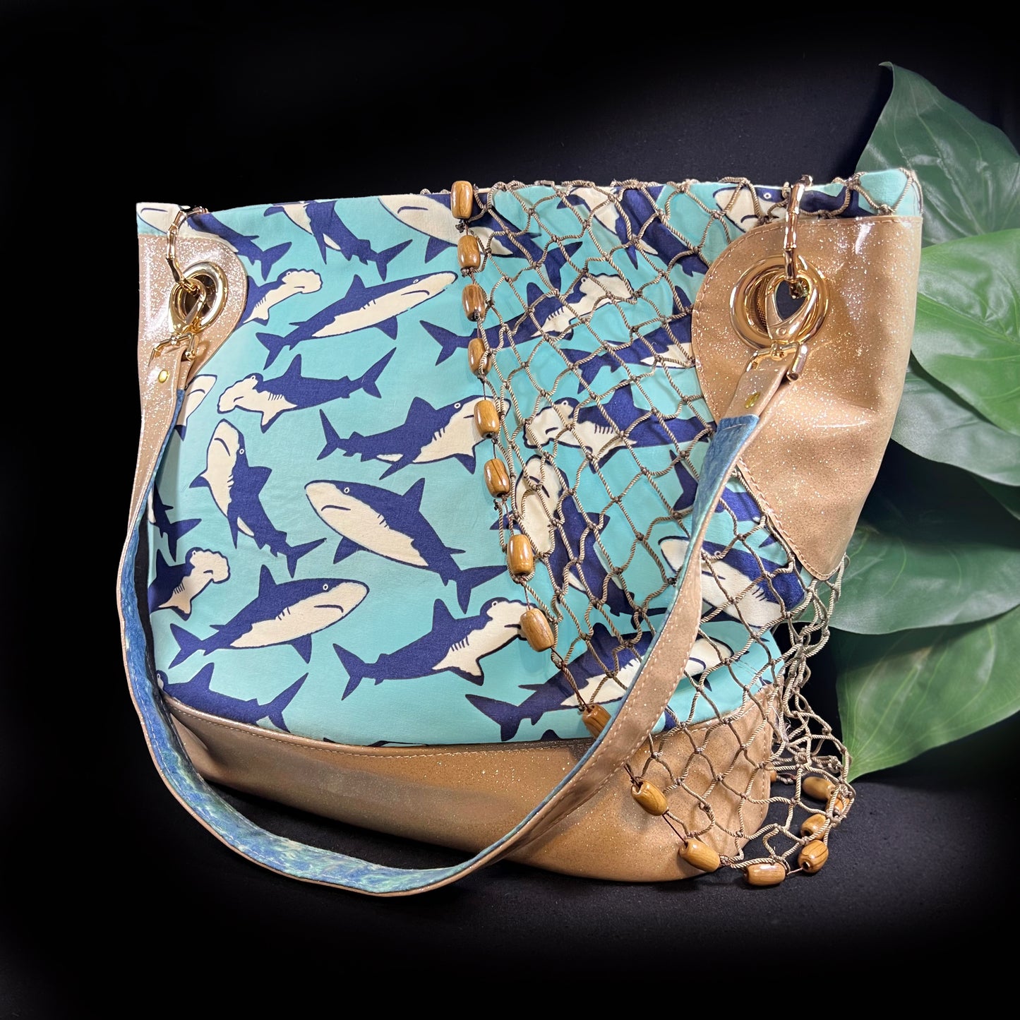 SWIMMING WITH SHARKS TOTE