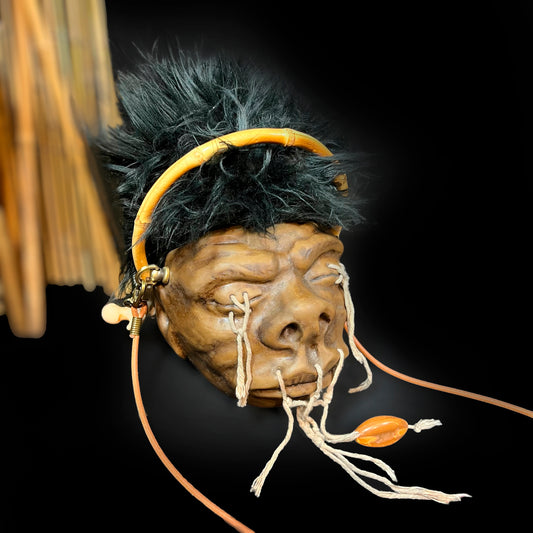 SHRUNKEN HEAD DRAWSTRING PURSE