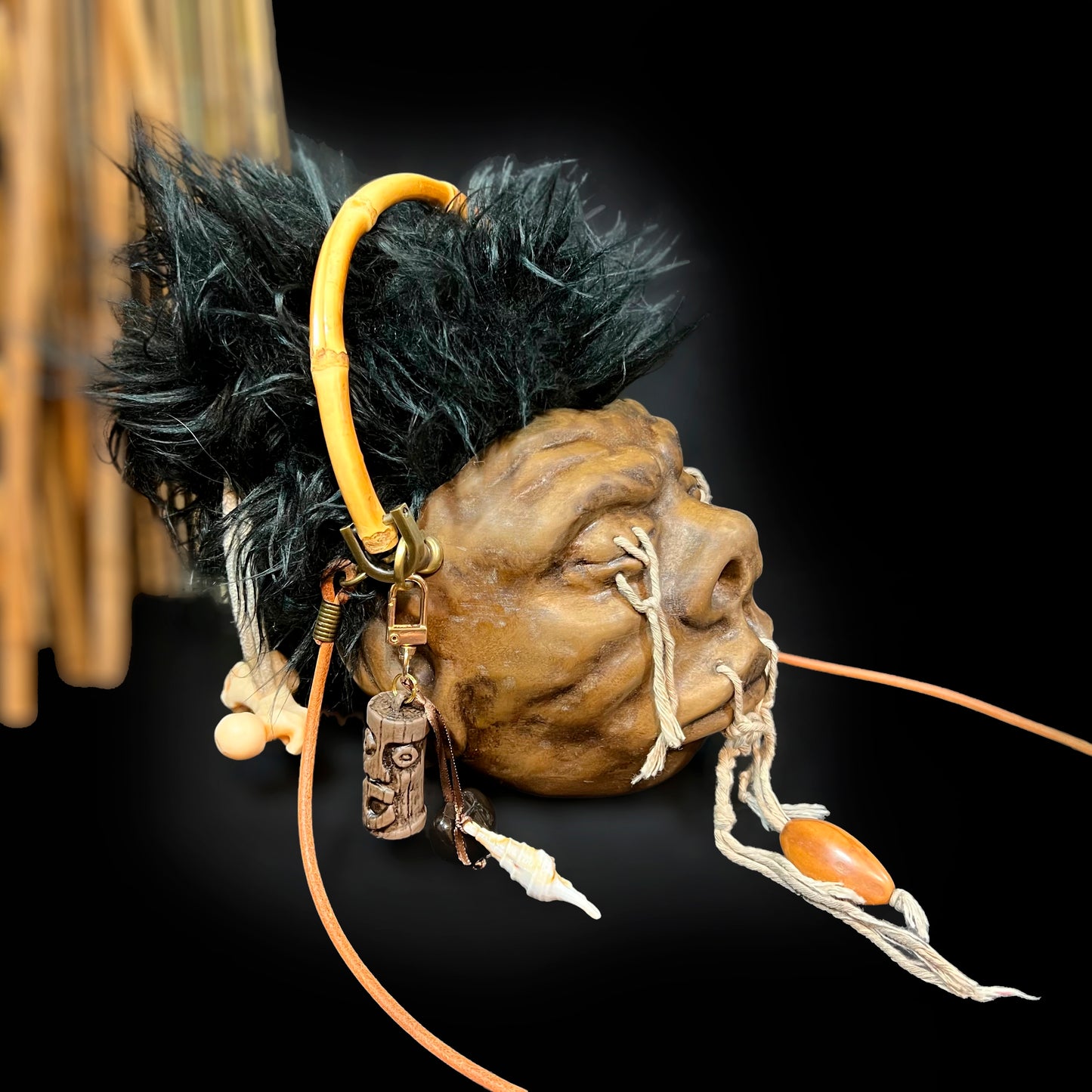 SHRUNKEN HEAD DRAWSTRING PURSE