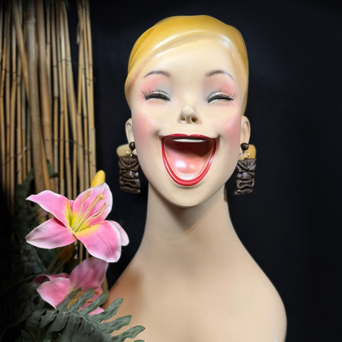 Wood Look Tiki Earrings | Wood-Look Resin