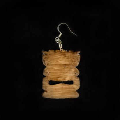 Wood Look Tiki Earrings | Wood-Look Resin
