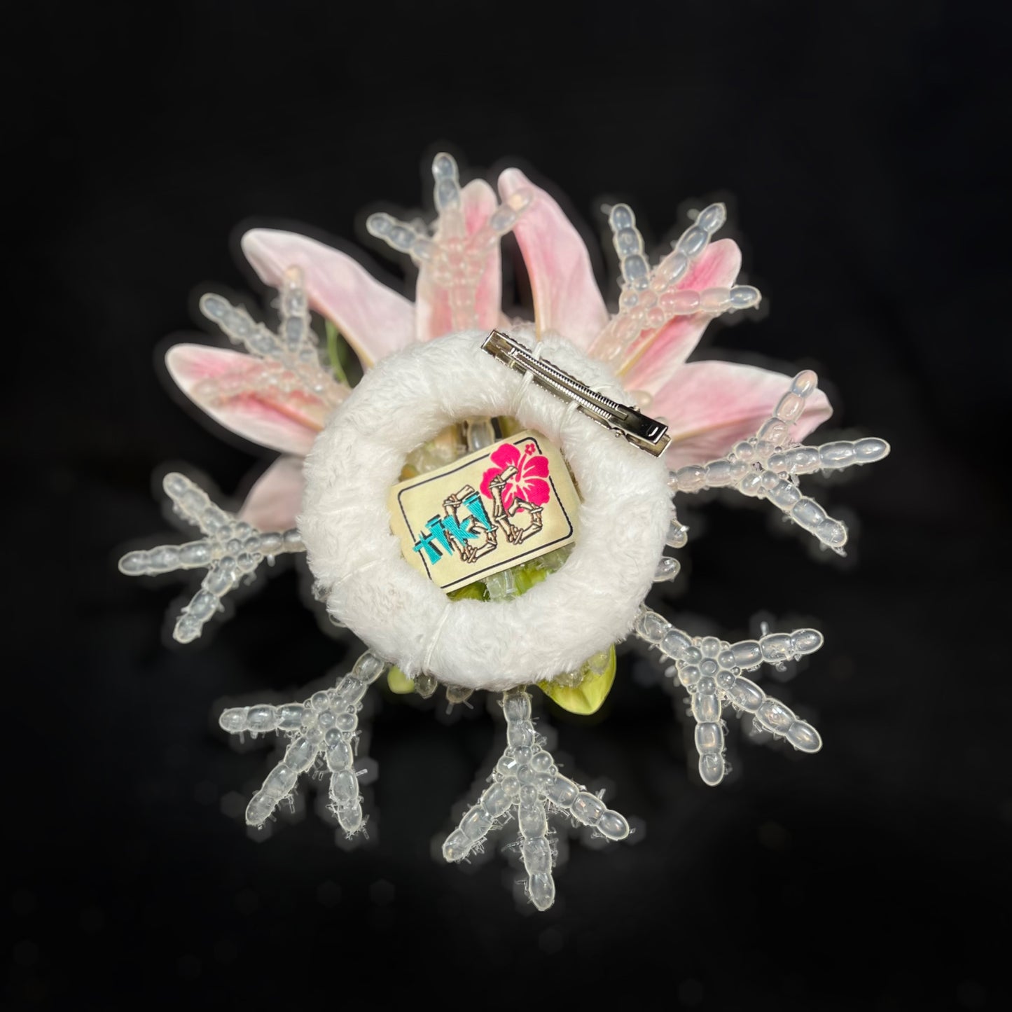 LILY & ORCHID SNOWFLAKE -TIKI CHRISTMAS FASCINATOR